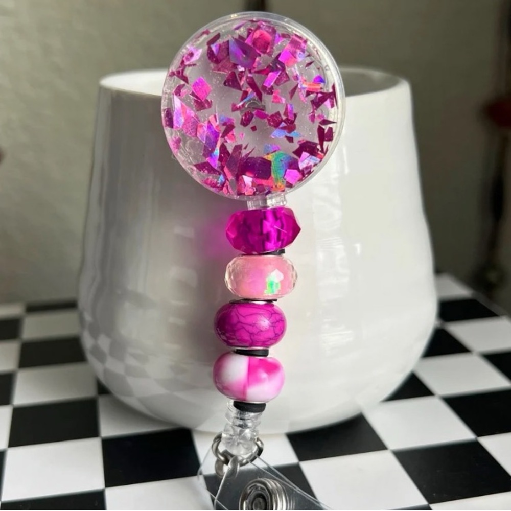 Personalized Badge Reel - Alligator Pinch Clip on Back - Picture 2 of 7